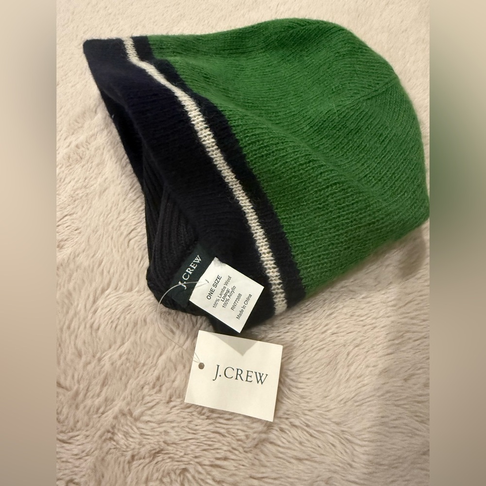 JCrew New With Tag Green and Black Beanie. - Picture 3 of 5